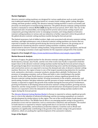 Abrasive Waterjet Cutting Machine Market Research Report - Global Forecast till 2025