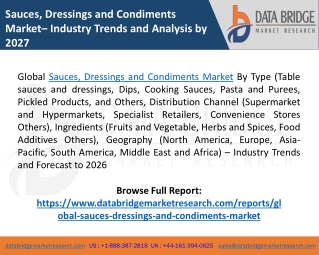 Sauces, Dressings and Condiments Market Size, Trends, Growth - Forecast 2027