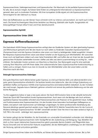 Daten über Welche Espressomaschine veröffentlicht - 2020