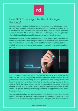 How SEO Campaigns Matters In Google Ranking?