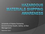 Hazardous materials shipping awareness