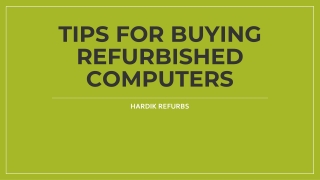 Tips For Buying Refurbished Computers