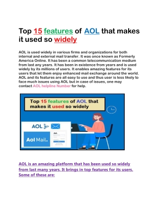 Top 15 features of AOL that makes it used so widely