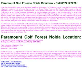 Paramount Golf Foreste@@8527122220@@Paramount Golf Foreste N