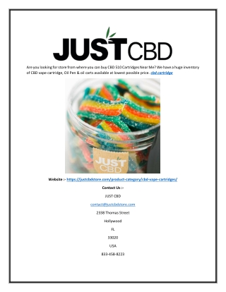 CBD Cartridge | Justcbdstore.com