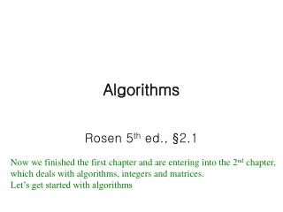 Algorithms