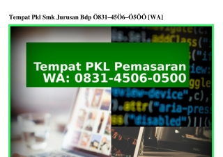 Tempat Pkl Smk Jurusan Bdp Ö831-45Ö6-Ö5ÖÖ[WA]