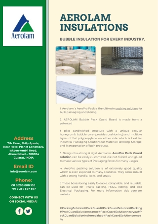 Bubble Insulation for every industry.