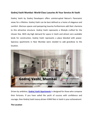 Godrej Vashi - A World Class Luxury Apartments