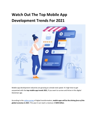 Watch Out The Top Mobile App Development Trends For 2021