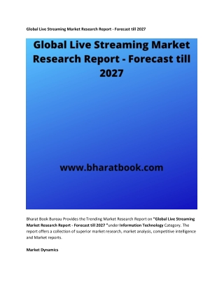 Global Live Streaming Market Forecast 2027