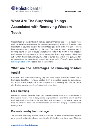 What Are The Surprising Things Associated with Removing Wisdom Teeth