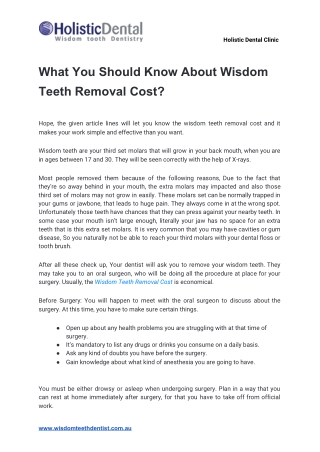 What You Should Know About Wisdom Teeth Removal Cost?