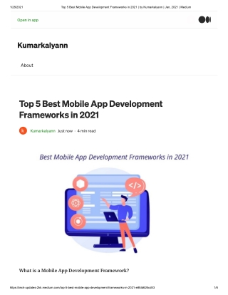 Top 5 Best Mobile App Development Frameworks in 2021