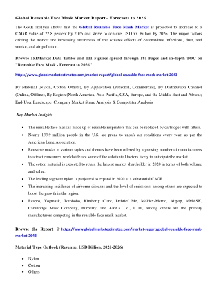 Global Reusable Face Mask Market Research Report