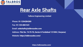 Rear Axle Shafts