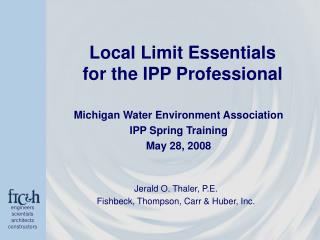Local Limit Essentials for the IPP Professional