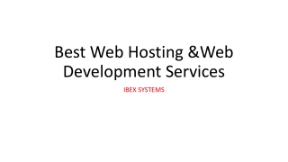 Web Hosting and Website Development Services