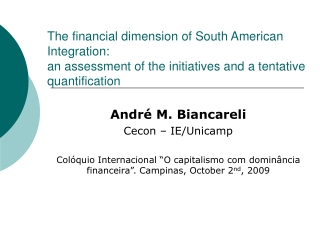 André M. Biancareli Cecon – IE/Unicamp