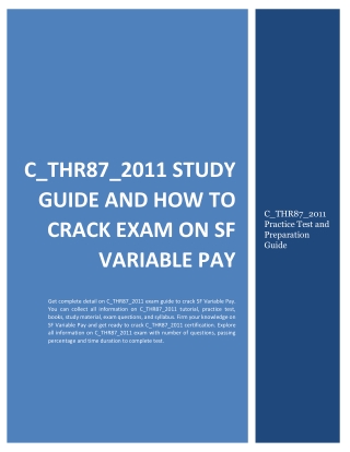 C_THR87_2011 Study Guide and How to Crack Exam on SF Variable Pay