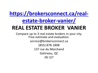 REAL ESTATE BROKER  VANIER