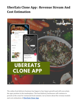 UberEats Clone App _ Revenue Stream And Cost Estimation