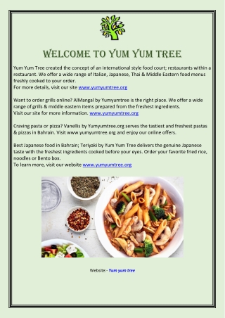 Welcome to Yum Yum Tree