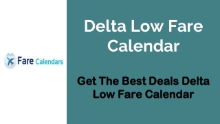 Delta Low Fare Calendar