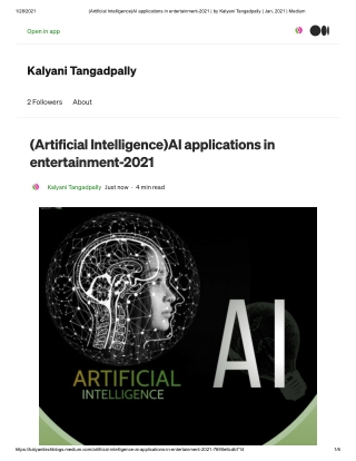 (Artificial intelligence)ai applications in entertainment 2021