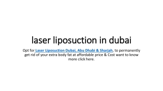 laser liposuction in dubai