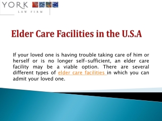 Elder Care Facilities | Elder Abuse Attorneys Sacramento CA - York Law Corp