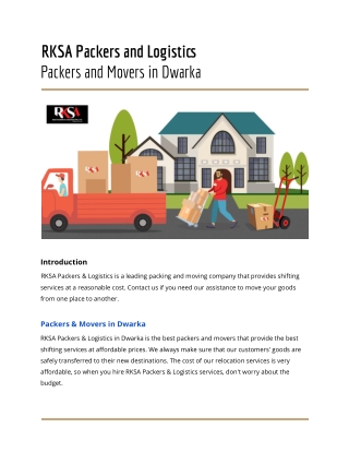 RKSA Packers and Logistics - Packers and Movers in Rohini