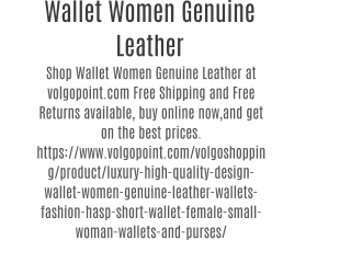 Wallet Women Genuine Leather