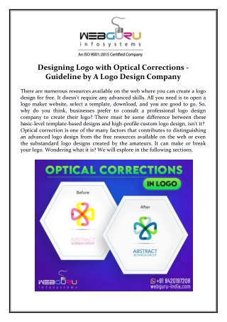 Designing Logo with Optical Corrections - Guideline by A Logo Design Company