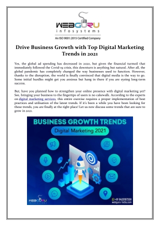 Drive Business Growth with Top Digital Marketing Trends in 2021