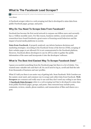 What is the best way to scrape Facebook data?