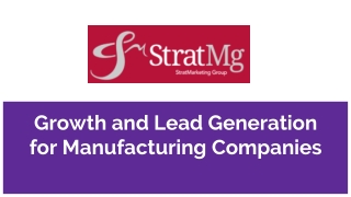 Growth and Lead Generation for Manufacturing Companies