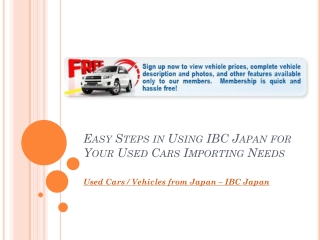 Easy Steps in Using IBC Japan for Your Used Cars Importing N