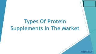 Types Of Protein Supplements In The Market