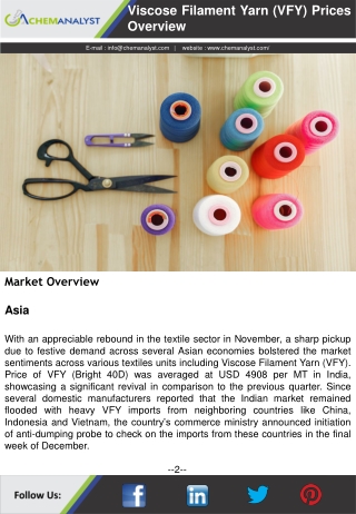 Viscose Filament Yarn (VFY) Prices, News, Demand and Supply | ChemAnalyst