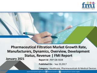 Pharmaceutical Filtration Market 2021 – Company Overview, Company Insights, Covid-19 impact Analysis, Developments and S