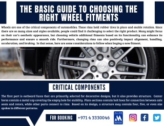Basic Guide To Choose The Right Wheel Fitments