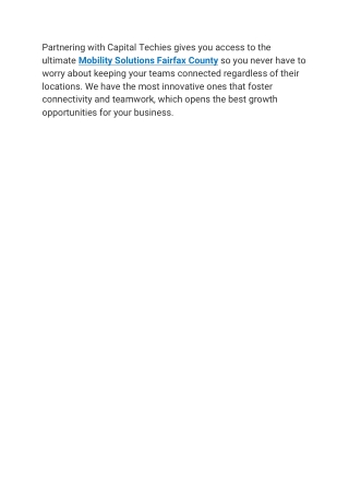 Mobility Solutions Fairfax County