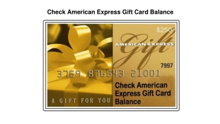 Check American Express Gift Card Balance