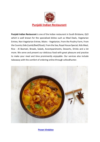 Punjabi Indian Restaurant - 5% Off - Takeaway south Brisbane, Qld