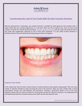 Transforming the Look of Your Smile With the Best Cosmetic Dentistry