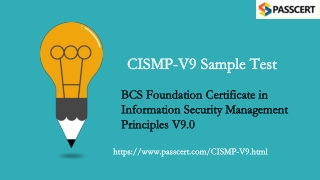 BCS CISMP-V9 Exam Dumps