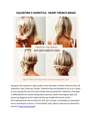 VALENTINE'S HAIRSTYLE- HEART FRENCH BRAID