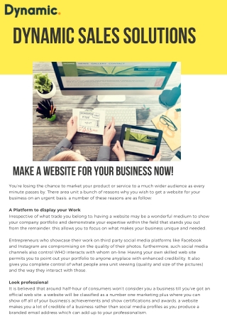 Web Design Gloucester | Dynamic Sales Solutions