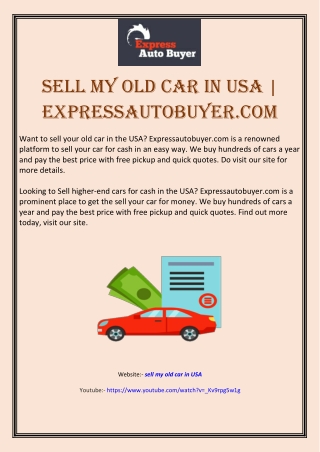 Sell My Old Car in USA | Expressautobuyer.com